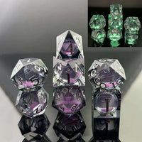 Sharp-Edged Glow in the Dark Liquid Core Dice CLOUDANIMESTUDIO