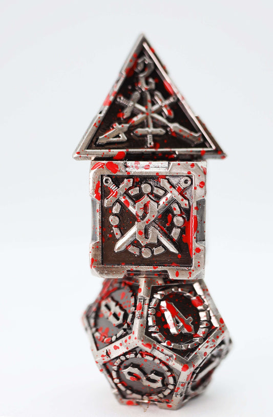 Crossed Swords: Vampiric Sword - Metal RPG Dice Set CLOUDANIMESTUDIO