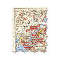 Fictional Map of New York City 1000 Piece Panoramic Jigsaw Puzzle Brass Monkey