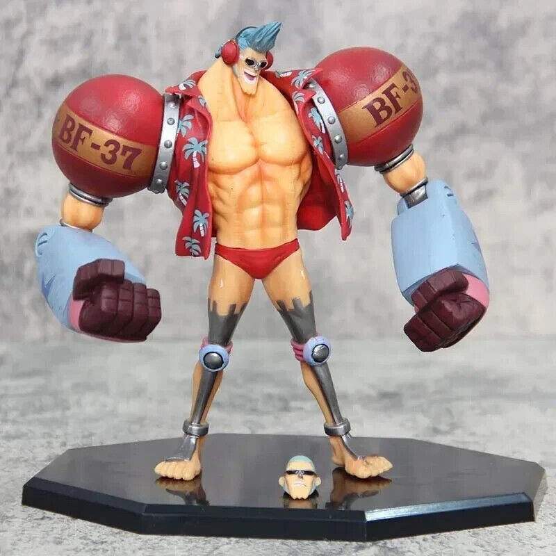 Franky One Piece Anime Figure, Wano Country Cyborg Figurines Iron Man Cutty Flam - CloudAnimeStudio