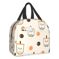 Boba Tea Print Insulated Lunch Bag