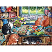 Garden Shed Cats 35 Piece Tray Jigsaw Puzzle Cobble Hill CLOUDANIMESTUDIO