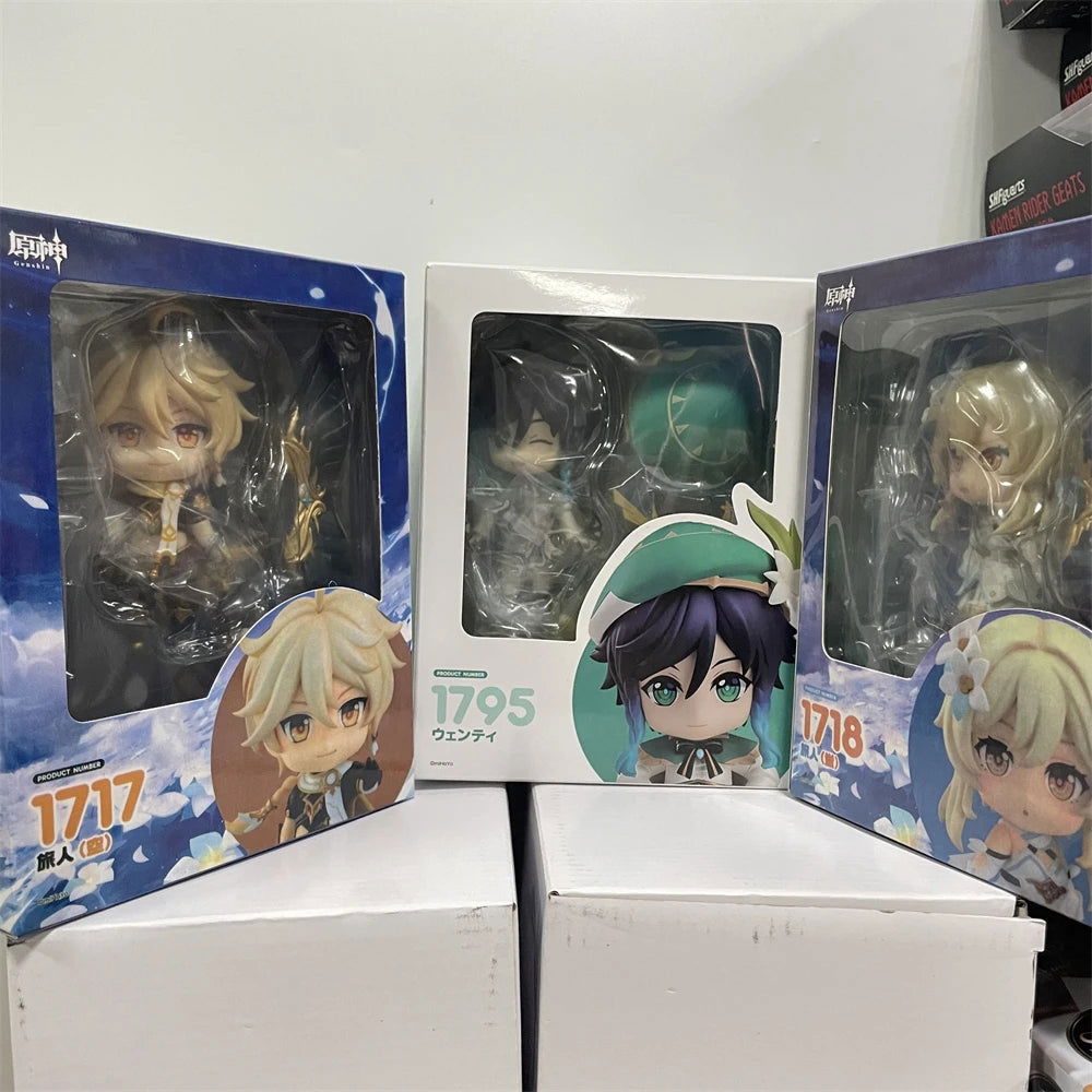 Genshin Impact Kawaii Mini Figurines, Lumine, Aether, Barbatos, Cute Chibi Action Figures Collector Toys 10 cm - CloudAnimeStudio