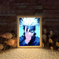 Gojo LED Light Painting Picture Frame, Anime Jujutsu Kaisen JJK Gifts 6 x 9 in - CloudAnimeStudio