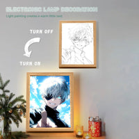 Gojo LED Light Painting Picture Frame, Anime Jujutsu Kaisen JJK Gifts 6 x 9 in - CloudAnimeStudio