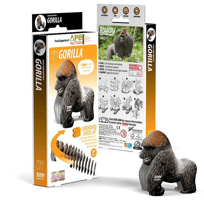 Gorilla 3D Cardboard Model Kit Eugy CLOUDANIMESTUDIO