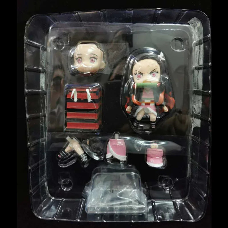 Demon Slayer Mini Anime Figurines, Inosuke, Tanjirou, Nezuko, Zenitsu, Giyuu, Regoukou, Tengen, Cute Kawaii Chibi Kimetsu no Yaiba 10 cm