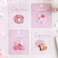 Kawaii Cherry Blossom Iron On Embroidery Patches CLOUDANIMESTUDIO