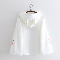Sakura Bunny Embroidered Hoodie
