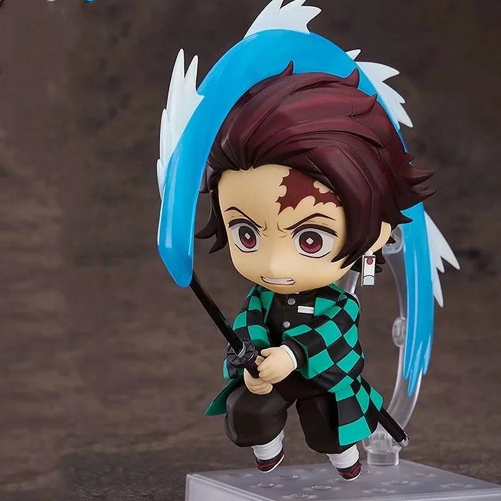 Demon Slayer Mini Anime Figurines, Inosuke, Tanjirou, Nezuko, Zenitsu, Giyuu, Regoukou, Tengen, Cute Kawaii Chibi Kimetsu no Yaiba 10 cm