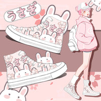 Bunny Cherry Blossom High Tops CLOUDANIMESTUDIO