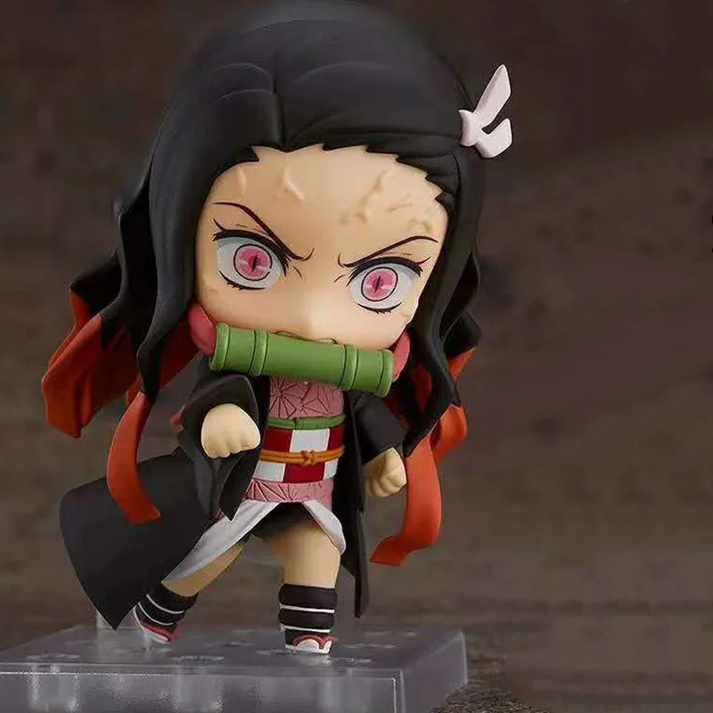 Demon Slayer Mini Anime Figurines, Inosuke, Tanjirou, Nezuko, Zenitsu, Giyuu, Regoukou, Tengen, Cute Kawaii Chibi Kimetsu no Yaiba 10 cm