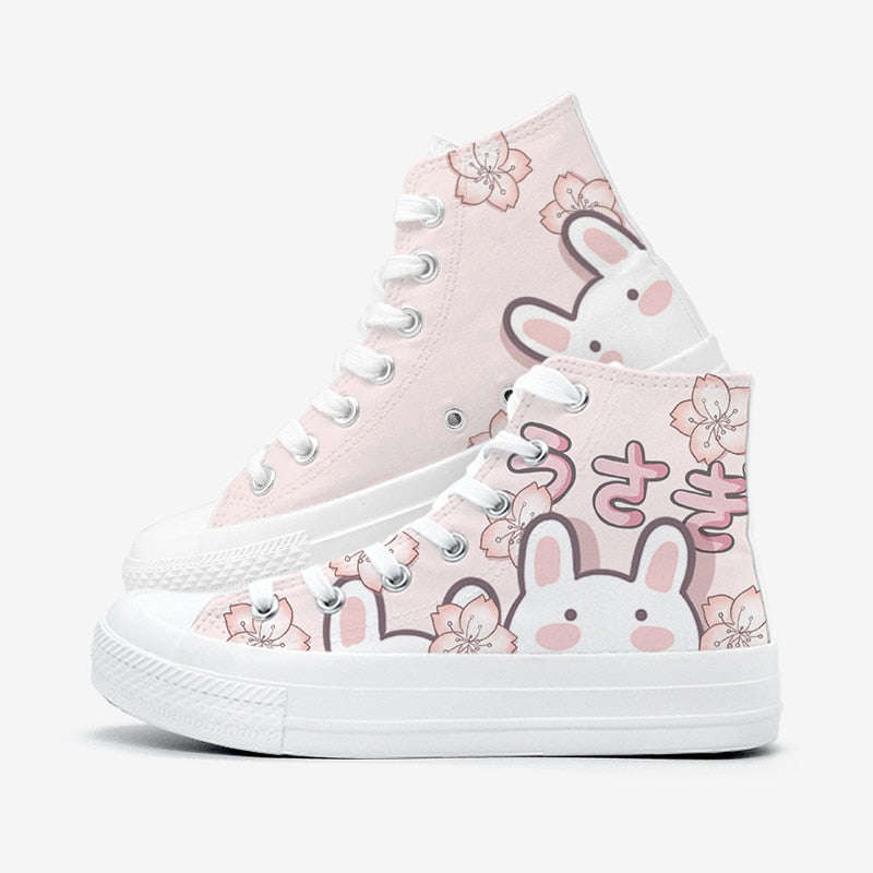 Bunny Cherry Blossom High Tops CLOUDANIMESTUDIO