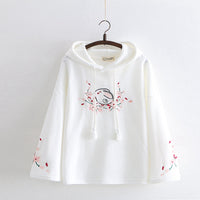 Sakura Bunny Embroidered Hoodie