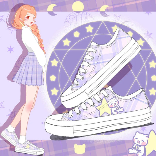 Kawaii Plaid Sneakers