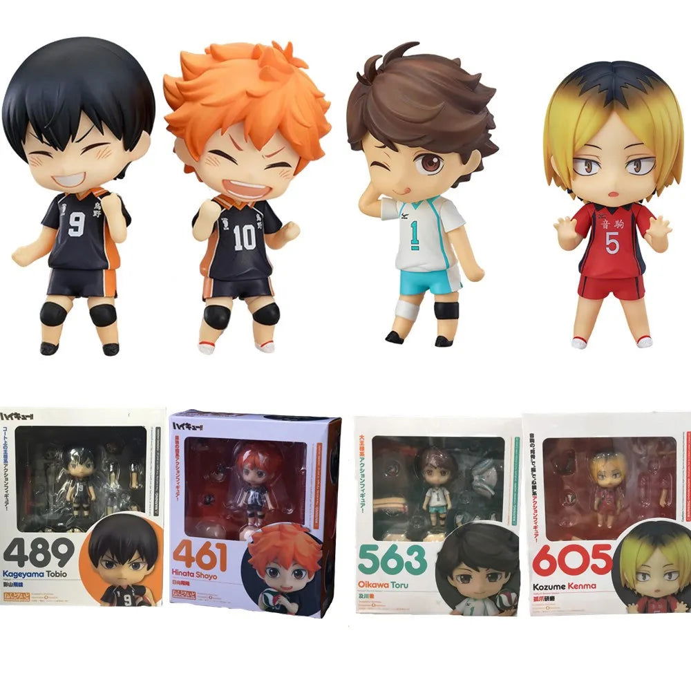 Haikyu Anime Mini Figurines, Hinata Shoyo, Kageyama Tobio, Oikawa Tooru, Kozume Kenma. Cute Kawaii Chibi Action Sport Figures 10 cm - CloudAnimeStudio