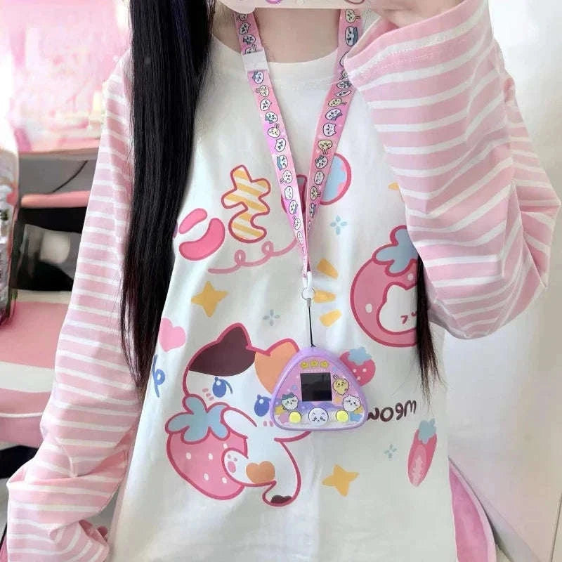 Kawaii Harajuku Strawberry Cat Shirt CLOUDANIMESTUDIO