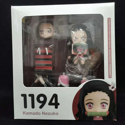 Demon Slayer Mini Anime Figurines, Inosuke, Tanjirou, Nezuko, Zenitsu, Giyuu, Regoukou, Tengen, Cute Kawaii Chibi Kimetsu no Yaiba 10 cm