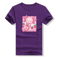 Kawaii Axolotl Strawberry Milk T-Shirt
