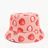 Strawberry Print Bucket Hat