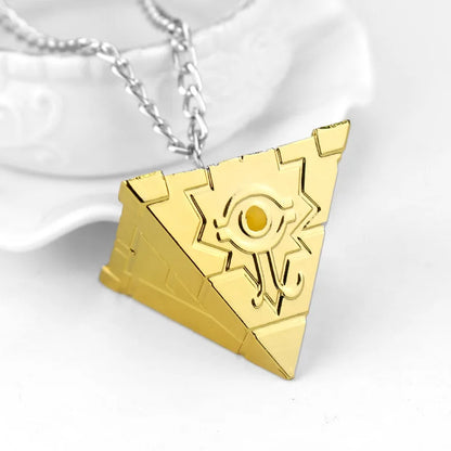 Anime Yu-Gi-Oh Necklace Yugi Muto Millennium Puzzle Millennium Ring Necklace for Fans Jewelry Gift