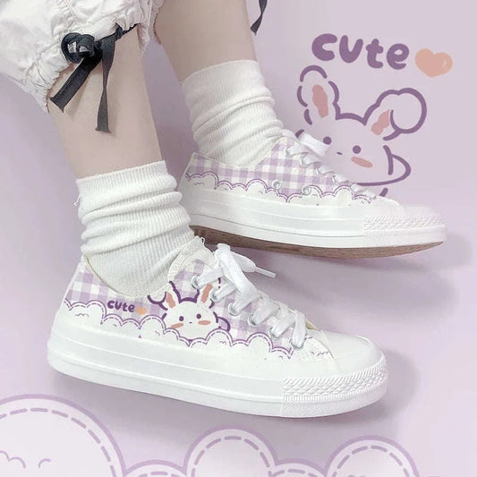 Kawaii Bunny Gingham Shoes CLOUDANIMESTUDIO
