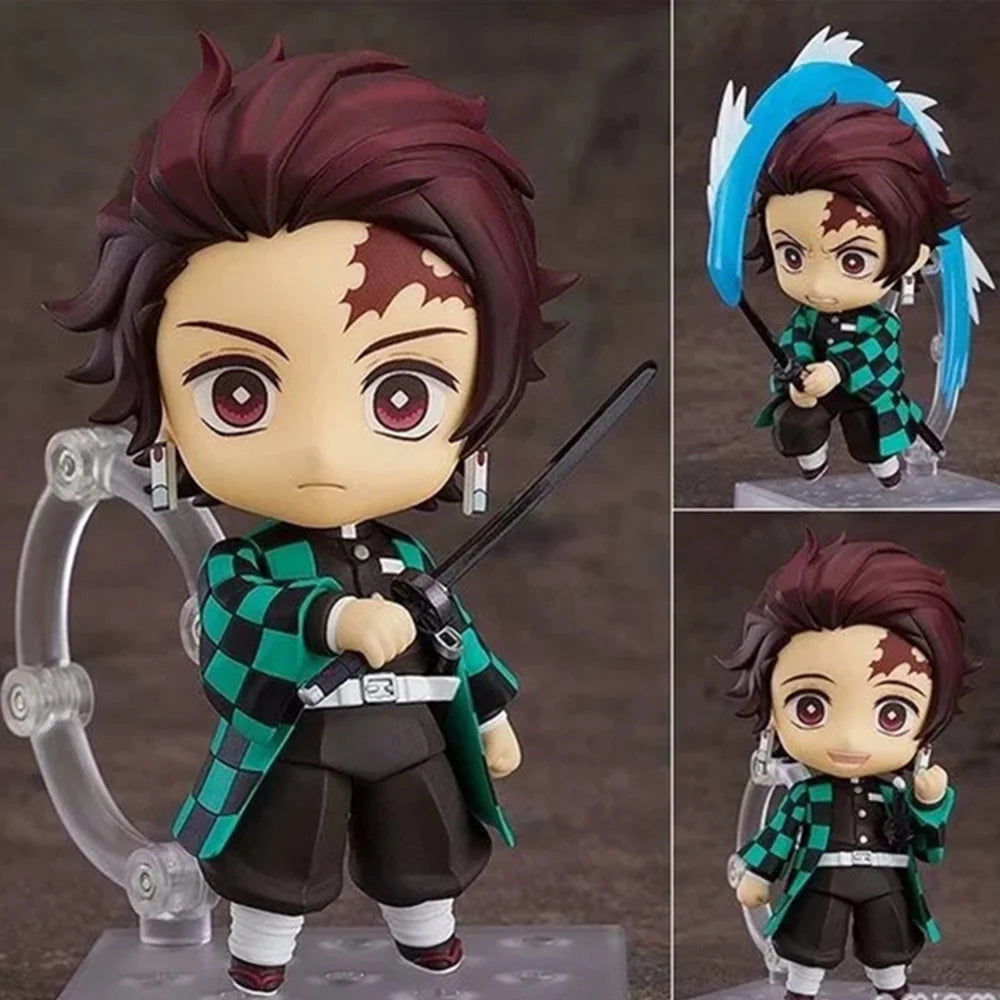 Demon Slayer Mini Anime Figurines, Inosuke, Tanjirou, Nezuko, Zenitsu, Giyuu, Regoukou, Tengen, Cute Kawaii Chibi Kimetsu no Yaiba 10 cm