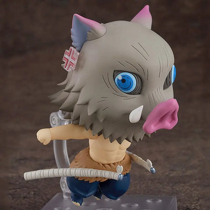 Demon Slayer Mini Anime Figurines, Inosuke, Tanjirou, Nezuko, Zenitsu, Giyuu, Regoukou, Tengen, Cute Kawaii Chibi Kimetsu no Yaiba 10 cm