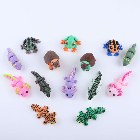 Mini Reptile and Amphibian Set (15 items) CLOUDANIMESTUDIO