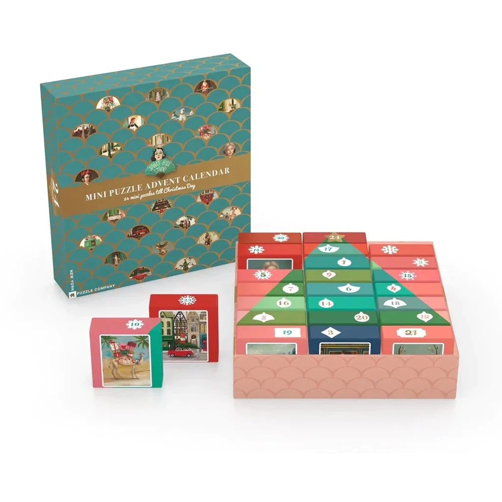 Janet Hill Advent Calendar - 24 Set of 100 Piece Mini Jigsaw Puzzles NYPC