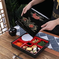Japanese Style Business Lunch Box, Wood Grain Sushi Cooking Lunch Box, Food Storage Container - CloudAnimeStudio