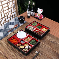 Japanese Style Business Lunch Box, Wood Grain Sushi Cooking Lunch Box, Food Storage Container - CloudAnimeStudio