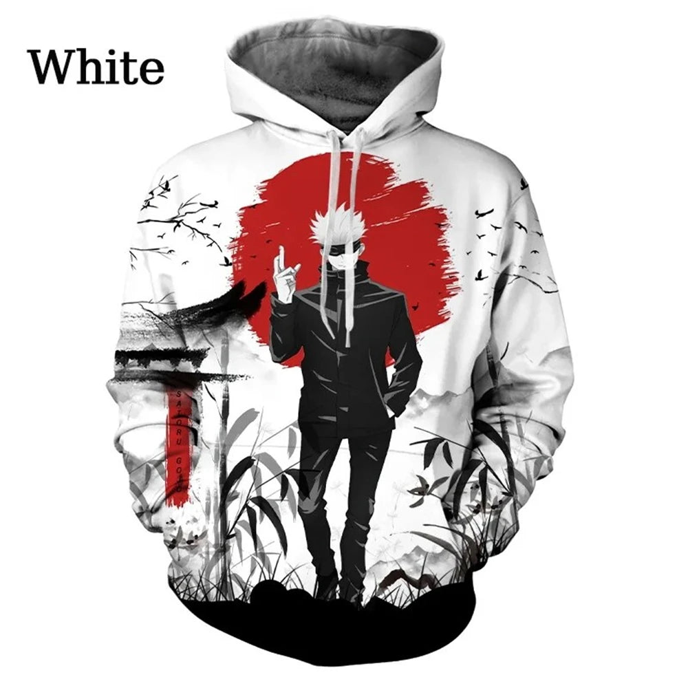 Jujutsu Kaisen Anime Pattern Men's Hoodie, Sweatshirt Men's Hoodie Fashion Pullover New Men's Clothing - CloudAnimeStudio