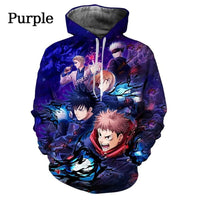 Jujutsu Kaisen Anime Pattern Men's Hoodie, Sweatshirt Men's Hoodie Fashion Pullover New Men's Clothing - CloudAnimeStudio