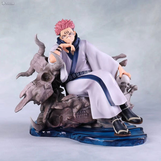 Jujutsu Kaisen Ryomen Sukuna Anime Action Figure, JJK Sukuna Throne Collectible Statue 40 cm - CloudAnimeStudio