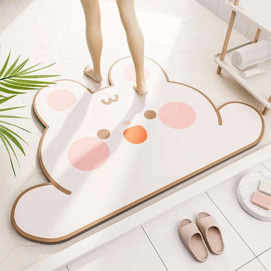Kawaii Bunny Bathroom Floor Mat CLOUDANIMESTUDIO