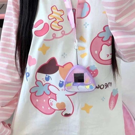 Kawaii Harajuku Strawberry Cat Shirt CLOUDANIMESTUDIO