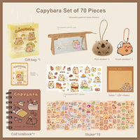 Kawaii Capybara Stationery Set, Abundant Cartoon Cute Birthday Gift for School Students - CloudAnimeStudio