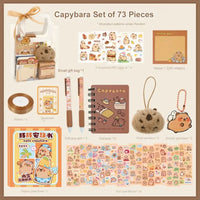Kawaii Capybara Stationery Set, Abundant Cartoon Cute Birthday Gift for School Students - CloudAnimeStudio