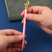 Kawaii Sailor Moon Ballpoint Pen, Black Office Pen Stationery Supplies School Student Gifts - CloudAnimeStudio