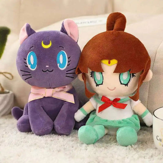 Kawaii Sailor Moon Plush Toy, Moon Cat Moon Hare Cute Girl Heart Filled Anime Doll Bedroom Decoration 25CM - CloudAnimeStudio