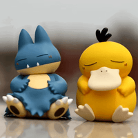 Kawaii Sleeping Snorlax, Gonbe, Psyduck Pokemon Anime Figure Set - CloudAnimeStudio