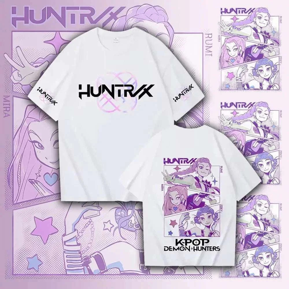 Kpop Demon Hunter Graphic T-shirt Unisex Comfortable Breathable Round Neck Anime Cartoon Design - CLOUDANIMESTUDIO