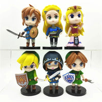 Legend of Zelda 6 Pcs Set Figure, Princess Zelda and Link Gaming Figurine 4 in - CloudAnimeStudio