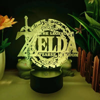 Legend of Zelda Night Lights Anime 3D Led Lamp Link Tears Of The Kingdom Lighting Bedroom Decoration - CLOUDANIMESTUDIO
