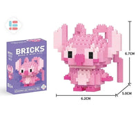 LiLo Stitch Toys Building Blocks Pikachu Anime Cartoon Character Model Puzzles - CLOUDANIMESTUDIO