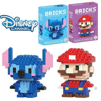 LiLo Stitch Toys Building Blocks Pikachu Anime Cartoon Character Model Puzzles - CLOUDANIMESTUDIO