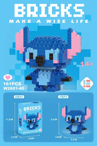 LiLo Stitch Toys Building Blocks Pikachu Anime Cartoon Character Model Puzzles - CLOUDANIMESTUDIO