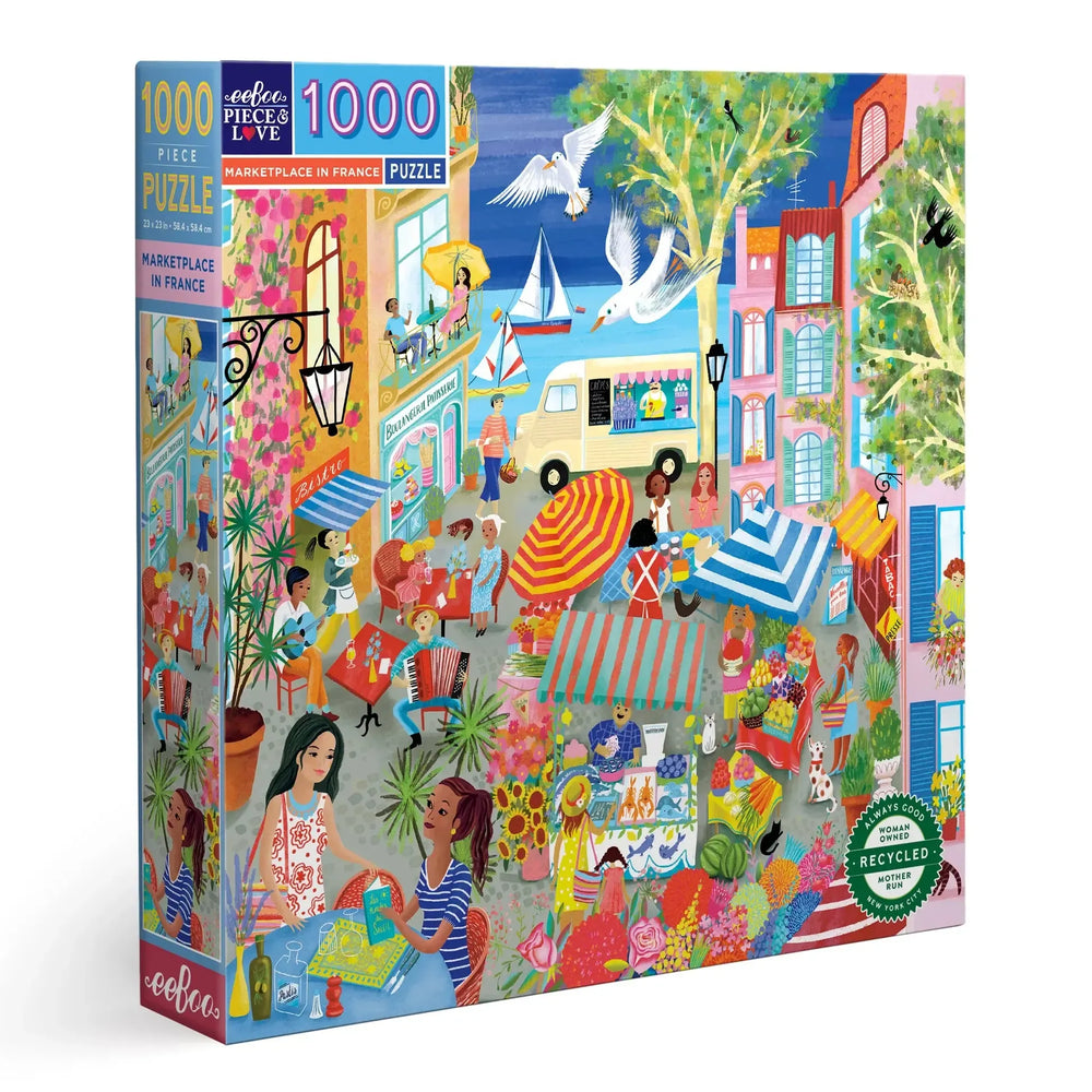 Marketplace in France 1000 Piece Jigsaw Puzzle eeBoo