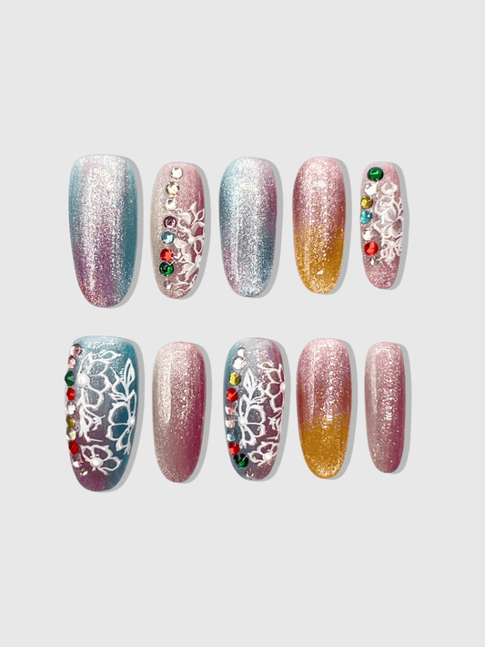 Mermaid Tail press on nails CLOUDANIMESTUDIO